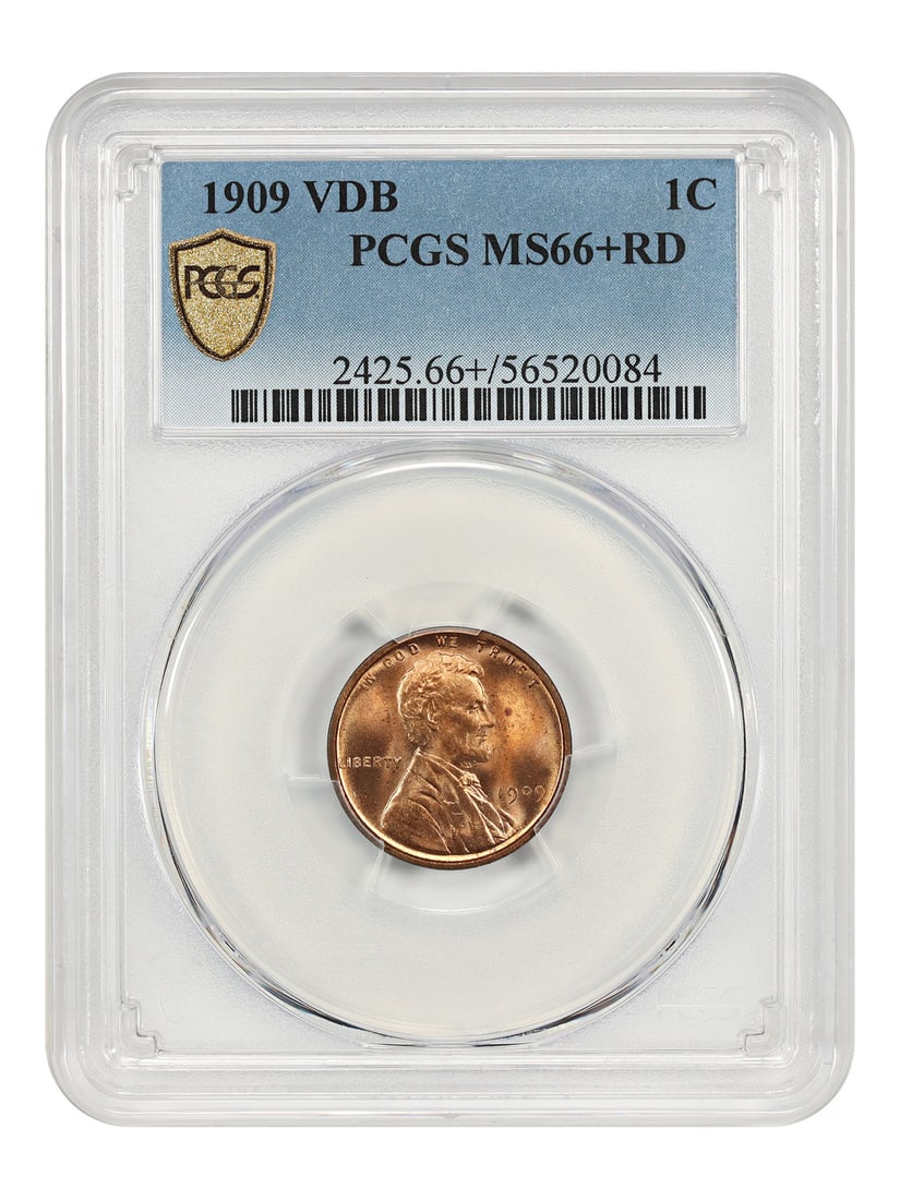 Popular VDB Issue - 1909 VDB 1C PCGS MS66+RD - Lincoln Cent (Wheat Reverse) (1 of 4)