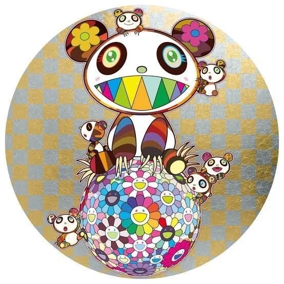 Takashi Murakami ED300: Panda, Baby Panda & Flower Ball: Takashi Murakami ED300: Panda, Baby Panda & Flower Ball Experience the vibrant world of Takashi Murakami with his iconic ED300 print, showcasing three adorable characters: a playful panda, its baby,
