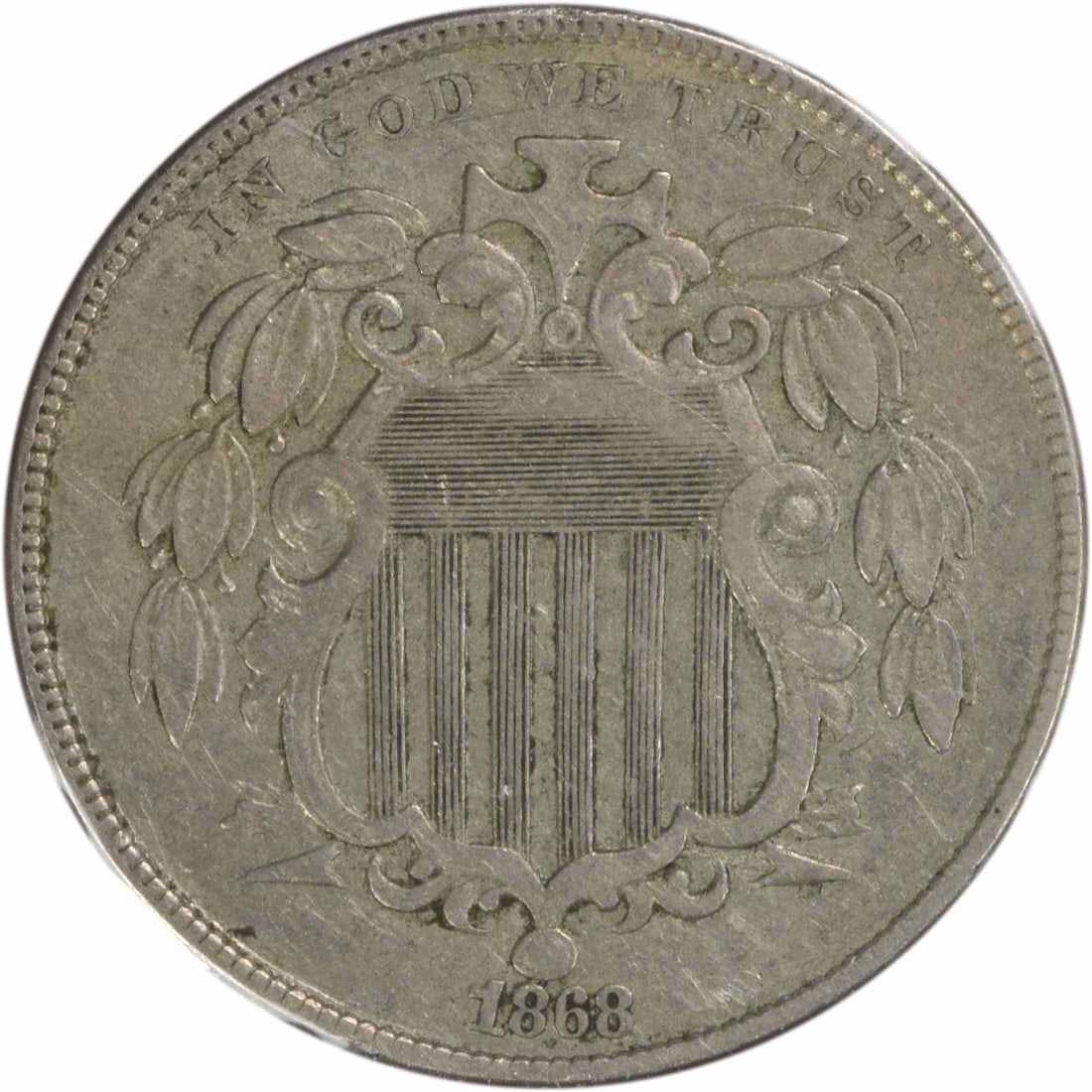 1868 Rev 68 Shield Nickel, Var 1, FS-901, EF, Uncertified (1 of 2)