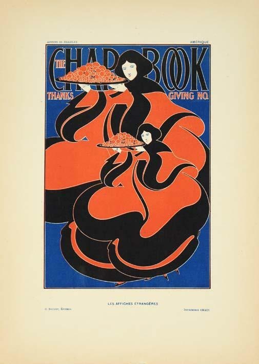Origianl Bradley Vintage Poster Chapbook 2 By For Affiches Etrangeres 1897: Origianl Bradley Vintage Poster Chapbook 2 By For Affiches Etrangeres 1897 Experience the elegance of Art Nouveau with this rare 1897 vintage poster, originally created by Bradley for Affiches Etrange