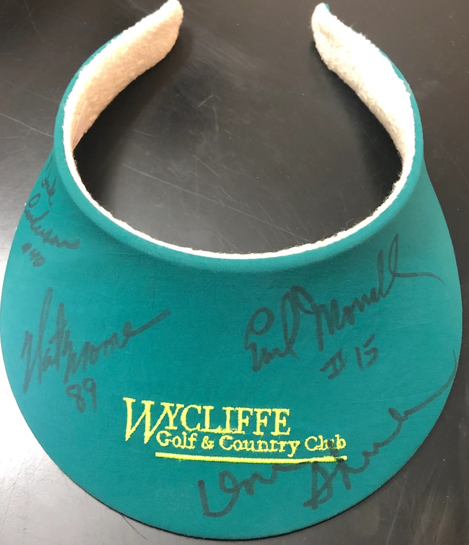 Hat 1972 Dolphins Autographed Golf Club Visor: Hat 1972 Dolphins Autographed Golf Club Visor Own a piece of NFL history with this authentic 1972 Miami Dolphins autographed golf club visor hat, signed by four legendary players: Dick Anderson, Nat