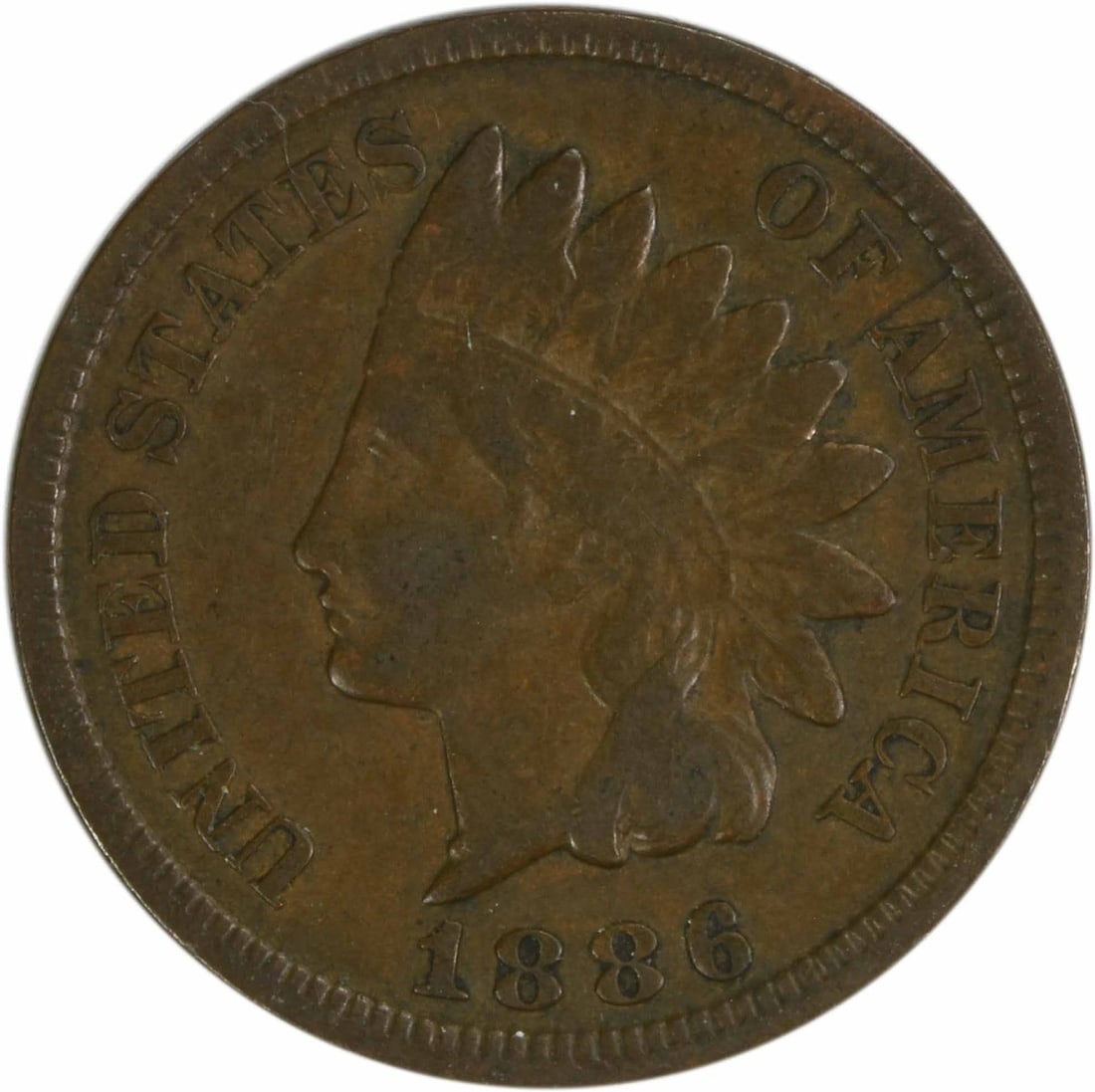 Uncertified 1886 Indian Cent Variety 2 VF (1 of 2)