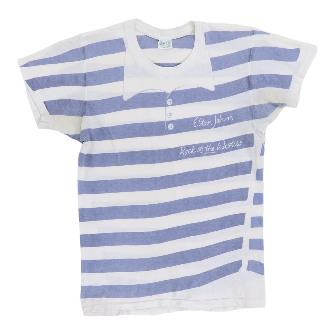 Shirt 1975 Elton John Rock Of The Westies Promo: Shirt 1975 Elton John Rock Of The Westies Promo Score big with this vintage 1975 Elton John Rock of the Westies promo shirt, boasting front and back graphics that'll transport you back to the era of g