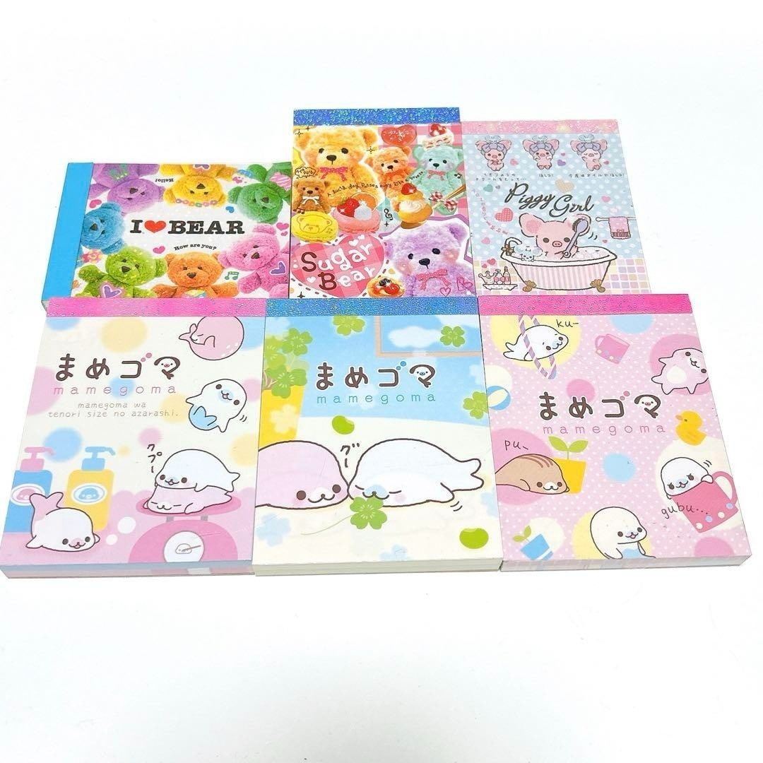 Collectible San-X Mamegoma Piggy Girl Notepad Sugar Bear Retro Stationery: Collectible San-X Mamegoma Piggy Girl Notepad Sugar Bear Retro Stationery Get ready to take a trip back in time with this adorable San-X Mamegoma Piggy Girl Notepad, straight from the nostalgic world