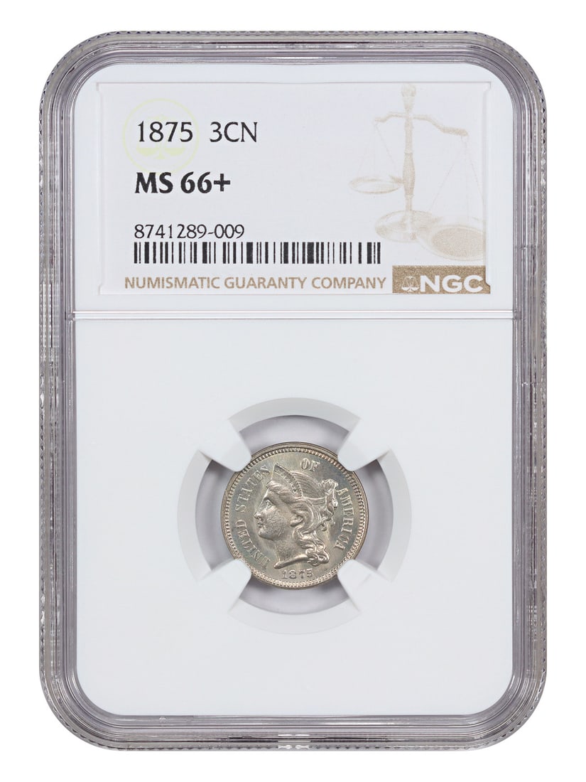 Three Cent Nickel - 1875 3CN NGC MS66+ (1 of 4)