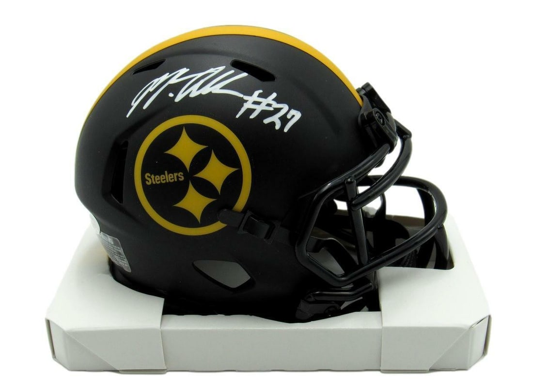Marcus Allen Signed Steelers Eclipse Mini Football Helmet (JSA 167372): Marcus Allen Signed Steelers Eclipse Mini Football Helmet (JSA 167372) Meet the ultimate collector's dream - a signed Marcus Allen mini football helmet, authenticated by JSA (James Spence