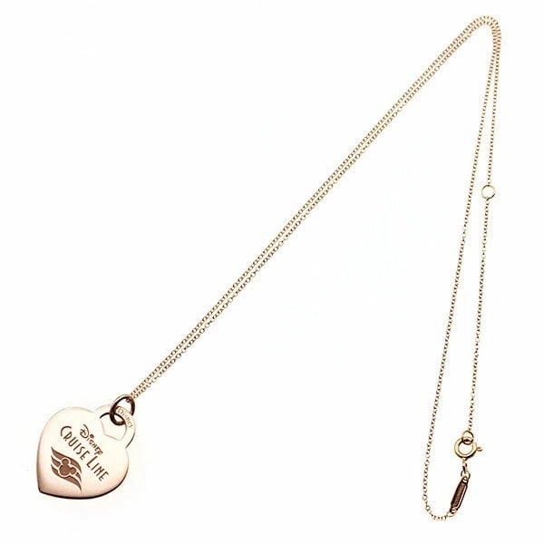 Limited Tiffany & Co Disney Cruise Line 18K Rose Gold Heart Pendant Necklace: Limited Tiffany & Co Disney Cruise Line 18K Rose Gold Heart Pendant Necklace Elevate your special occasions with this stunning 18k rose gold heart pendant necklace from Tiffany & Co, perfect for anniv