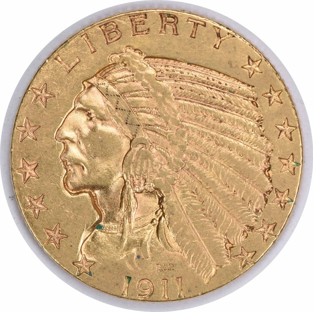 $5 Gold Indian 1911 AU Uncertified: $5 Gold Indian 1911 AU Uncertified A rare and valuable piece of American numismatic history, this 1911 $5 Gold Indian coin is an exquisite example of the Philadelphia Mint's finest work. With its AU