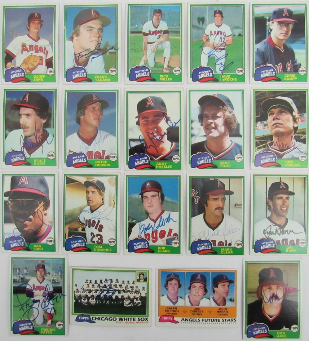 California Angels Signed 1981 Topps Trading Cards (Lot of 19) (1 of 2)