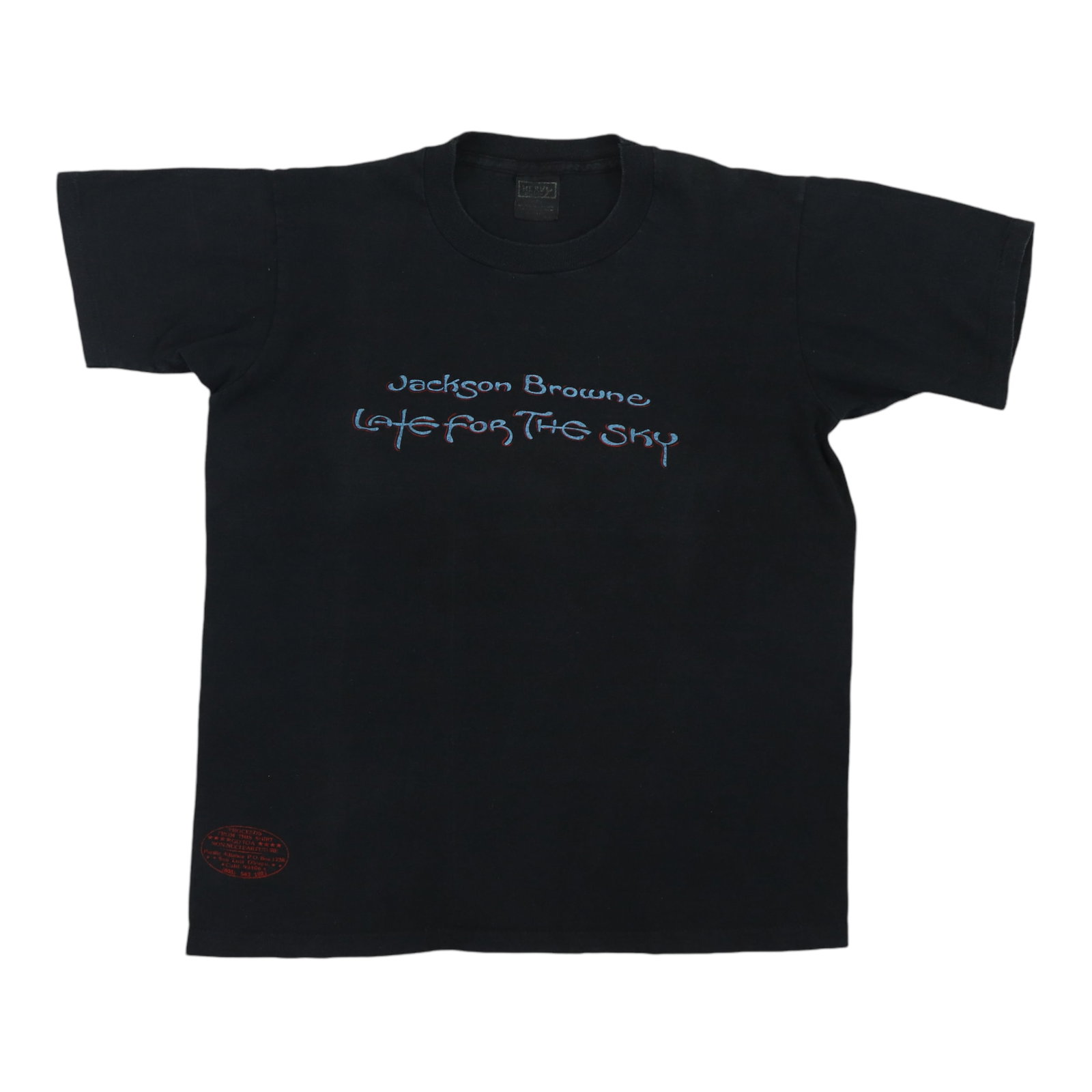 Shirt 1979 Jackson Brown Late For The Sky No Nukes: Shirt 1979 Jackson Brown Late For The Sky No Nukes Score big with this vintage 1979 Jackson Browne Late For The Sky No Nukes tee, featuring the iconic artist's name and logo on a classic black 100%