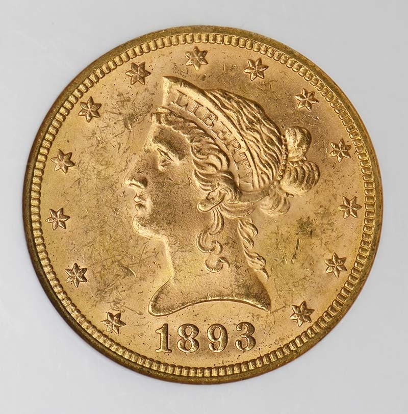 NGC MS63 1893 Eagle Motto - 2
