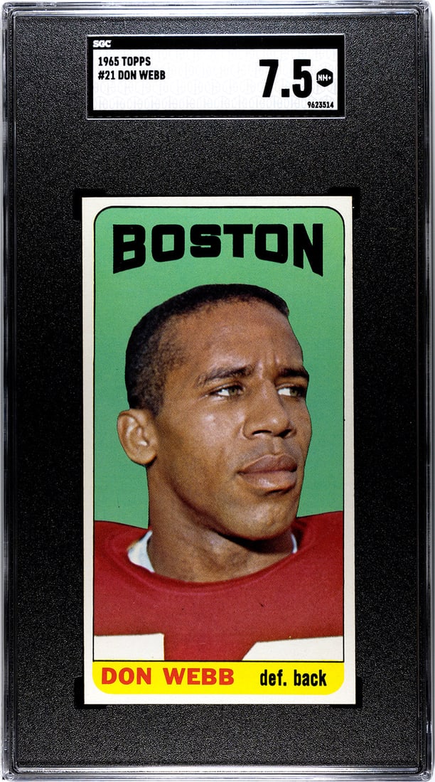 7.5 Don Webb 1965 Topps #21 SGC: 7.5 Don Webb 1965 Topps #21 SGC Up for auction is a rare 1965 Topps baseball card, graded 7.5 by the Sports Guaranty Corporation (SGC), making it a highly sought-after collectible among baseball