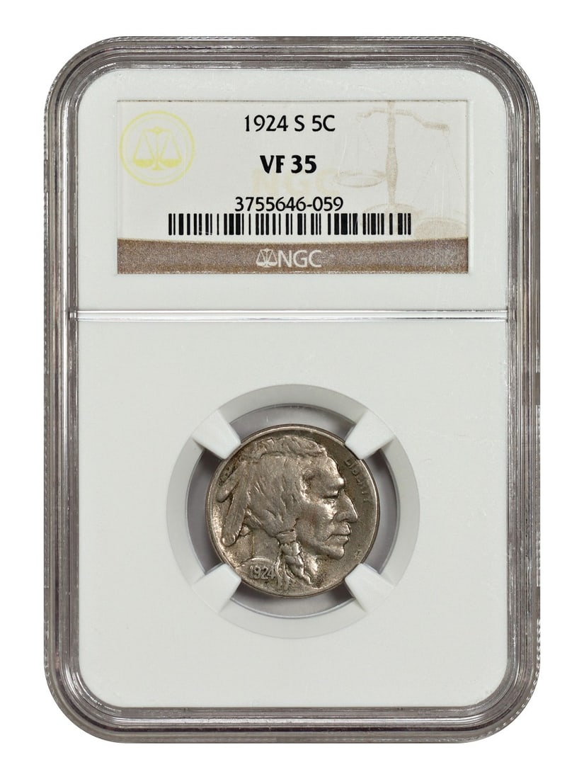 1924-S 5C NGC VF35 - Buffalo Nickel Underrated Key Date S-Mint (1 of 4)