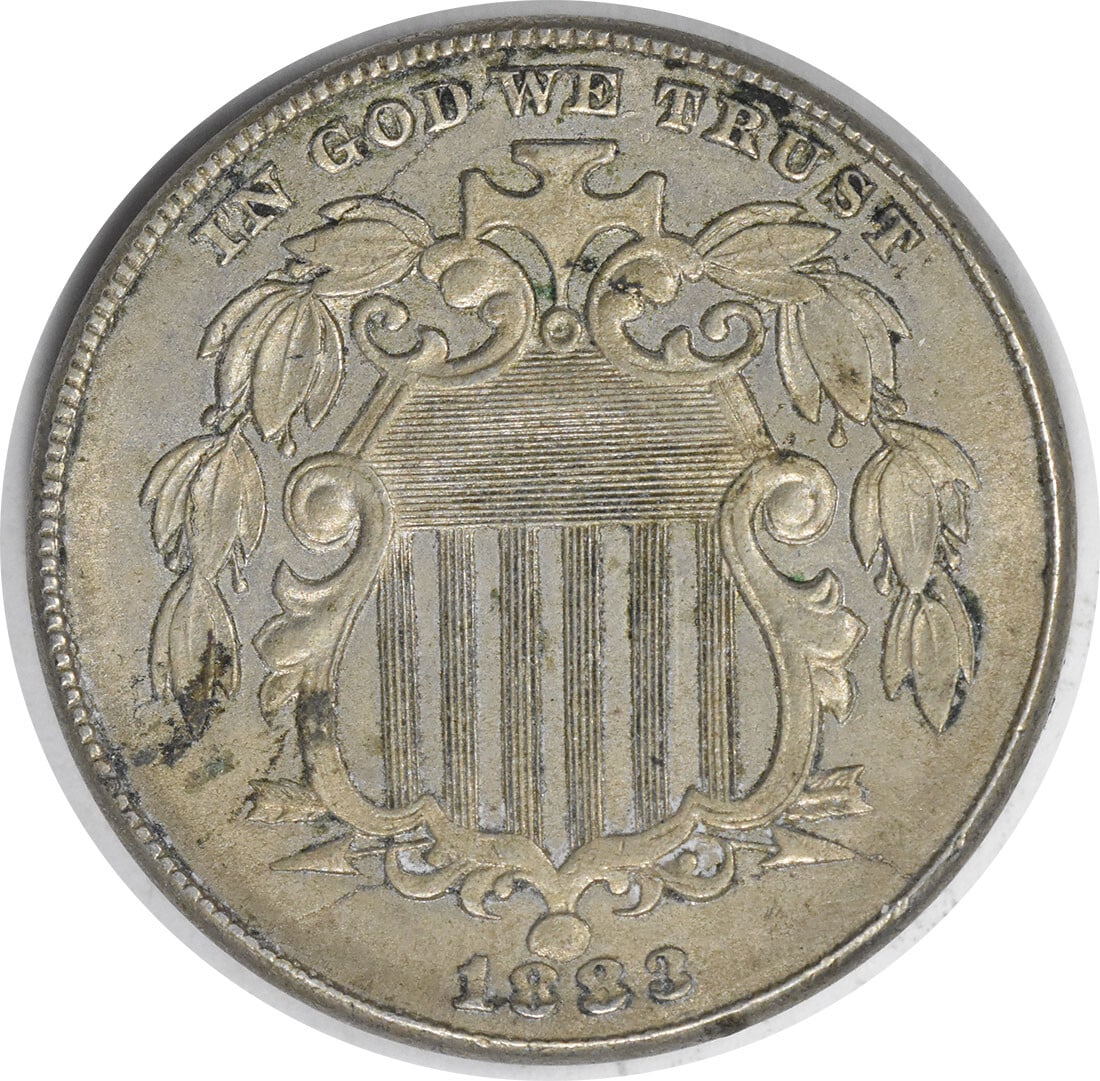 Uncertified 1883 Shield Nickel: Uncertified 1883 Shield Nickel Rarely found in circulated condition, the 1883 Shield Nickel is a highly sought-after collector's item. With its striking design and rich history, this coin showcases th