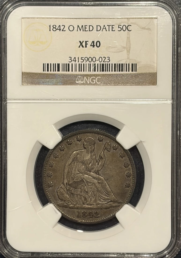 1842-O Seated Liberty Half Dollar with Med Date, NGC XF40 (1 of 3)