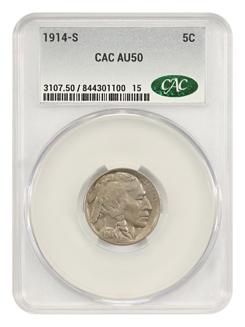 1914-S Buffalo Nickel CACG AU50 (1 of 4)