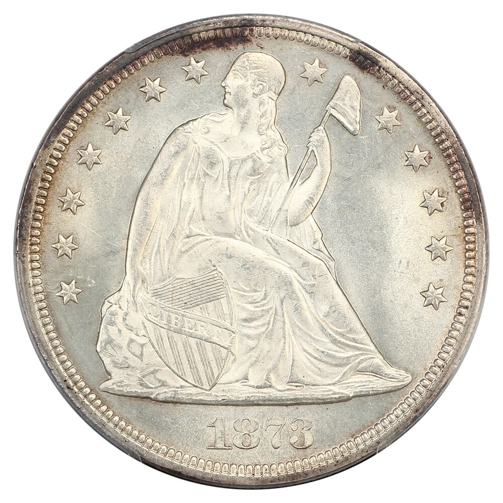 1873 $1 Seated PCGS MS65 Ex-D.L. Hansen - 3