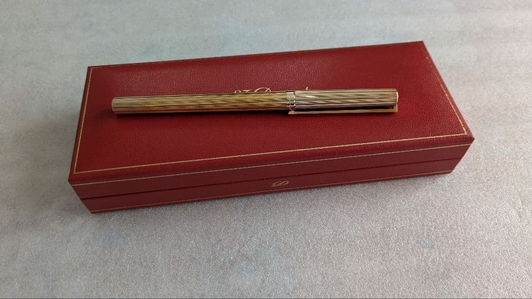 stationery Dupont First 18 Gold Fountain Pen Blue ink With Case Collectible (1 of 14)