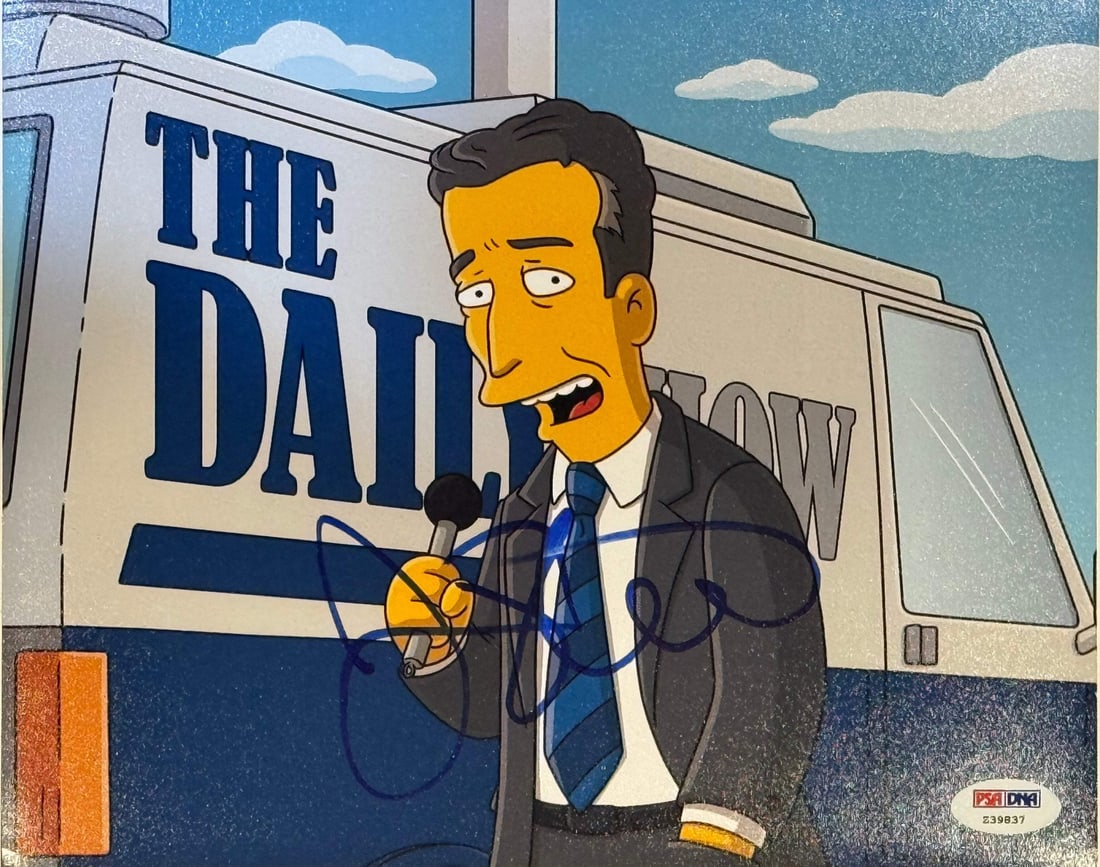 (PSA) Jon Stewart The Simpsons Autographed 8x10 Celebrity Photo: (PSA) Jon Stewart The Simpsons Autographed 8x10 Celebrity Photo Get ready to own a piece of TV history with this authentic 8x10 celebrity photo signed by the one and only Jon Stewart! Certified by the