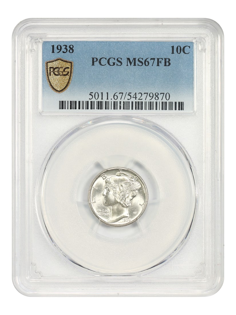 Mercury Dime - 1938 10C PCGS MS67FB (1 of 4)