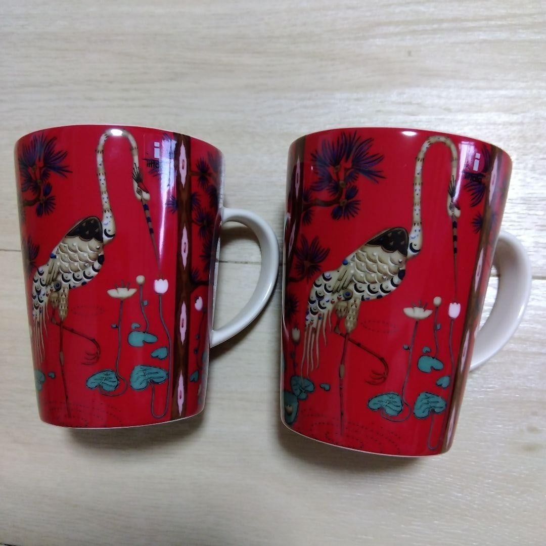 unused Iittala Taika Mug 15th Anniversary 400 ml red pair set with box (1 of 5)