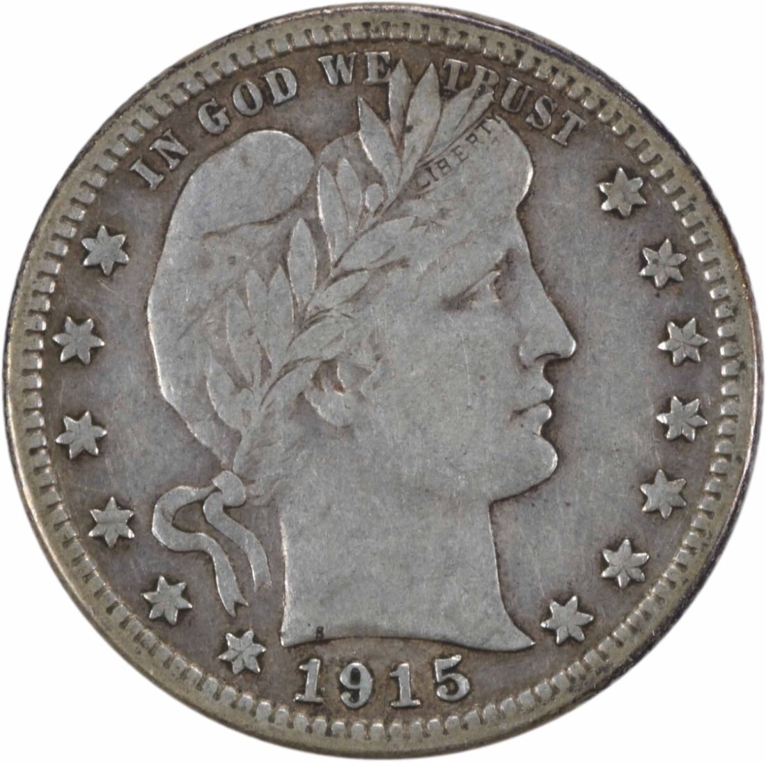 Uncertified 1915-S Barber Silver Quarter VF: Uncertified 1915-S Barber Silver Quarter VF A rare opportunity to own a piece of American history, this 1915-S Barber Silver Quarter is a highly sought-after collector's item. With its striking design