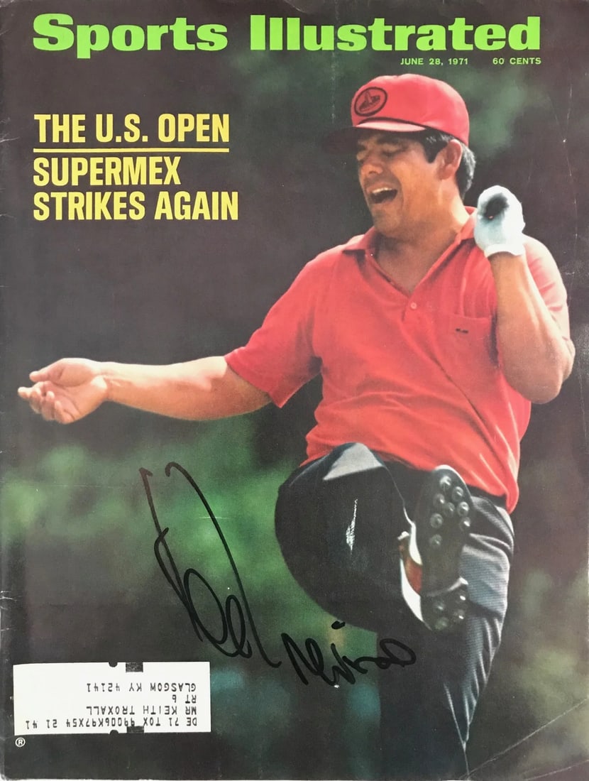 Open Lee Trevino Signed Sports Illustrated 6/ 28/ 71 Wins the U.S.: Open Lee Trevino Signed Sports Illustrated 6/ 28/ 71 Wins the U.S. Get ready to relive golf history with this rare and iconic Sports Illustrated magazine, signed by legendary golfer Lee Trevino on Jun