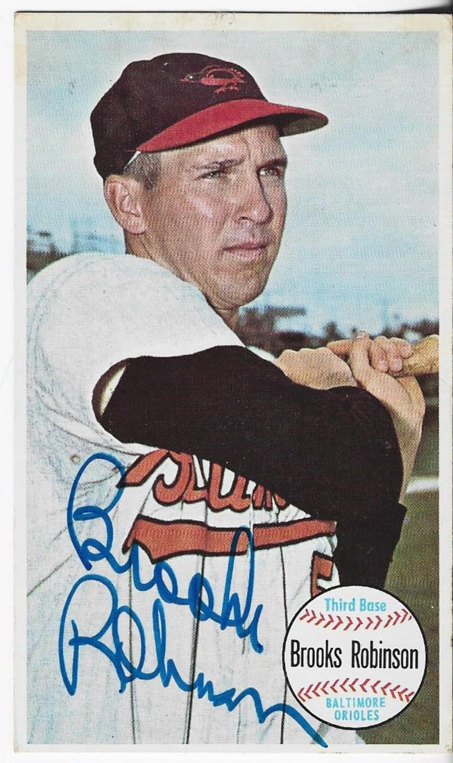 Authenticated) Brooks Robinson 1960 Topps Giant Autographed Card (JSA (1 of 3)