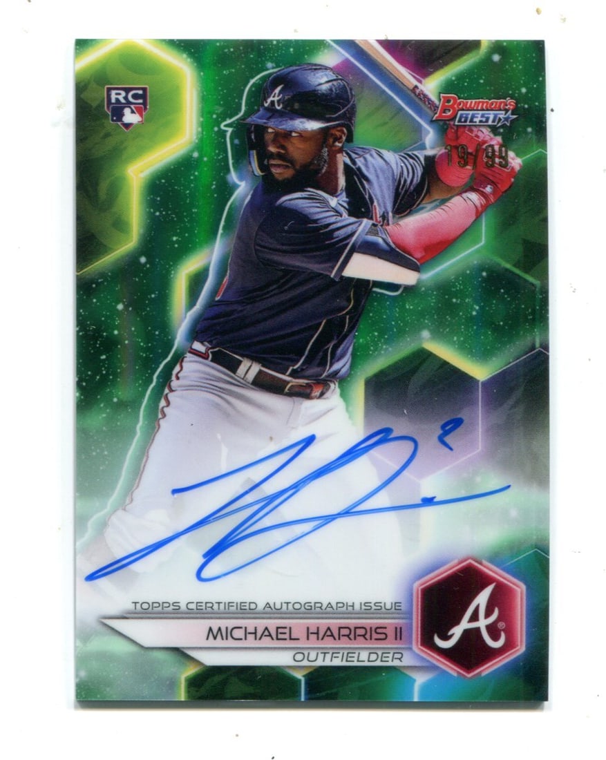99 Michael Harris II 2023 Topps Bowman`s Best #B23MH Autographed Card/: 99 Michael Harris II 2023 Topps Bowman`s Best #B23MH Autographed Card/ Get ready to own a piece of baseball history with the 99/99 Michael Harris II Autographed Topps Bowman's Best card, a rare and hi
