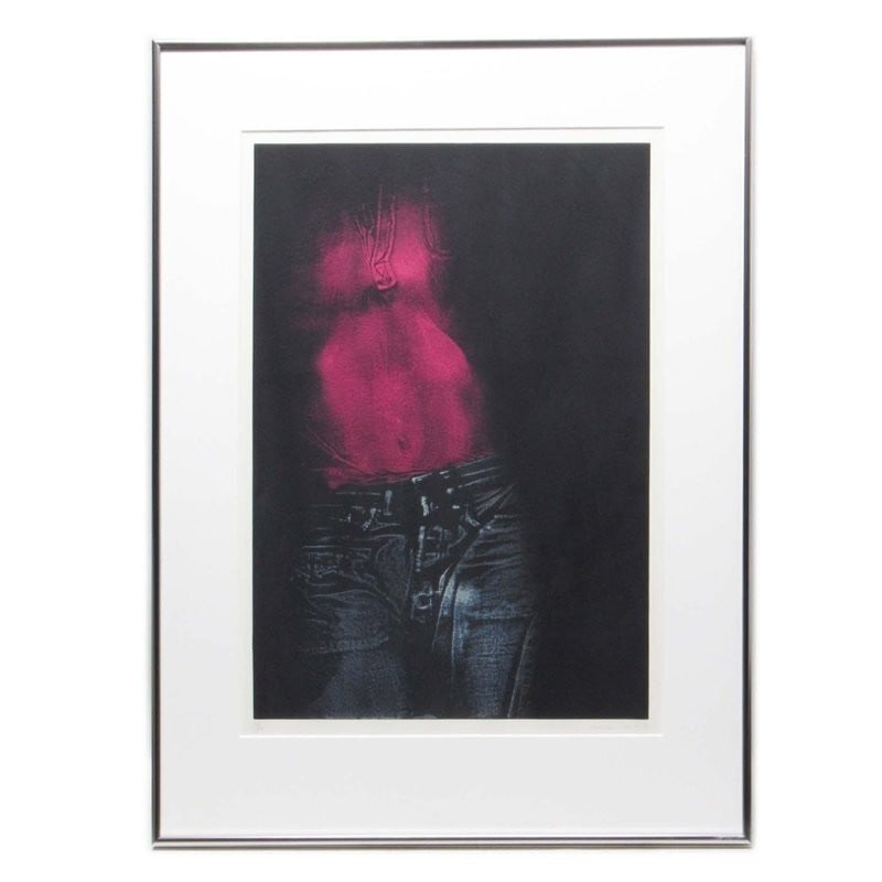 George Segal Copperplate Print - Man in Solferino Shirt (Autographed): George Segal Copperplate Print - Man in Solferino Shirt (Autographed) Experience the iconic style of George Segal with this large, autographed copperplate print from 1970s Pop Art. Featuring a man in