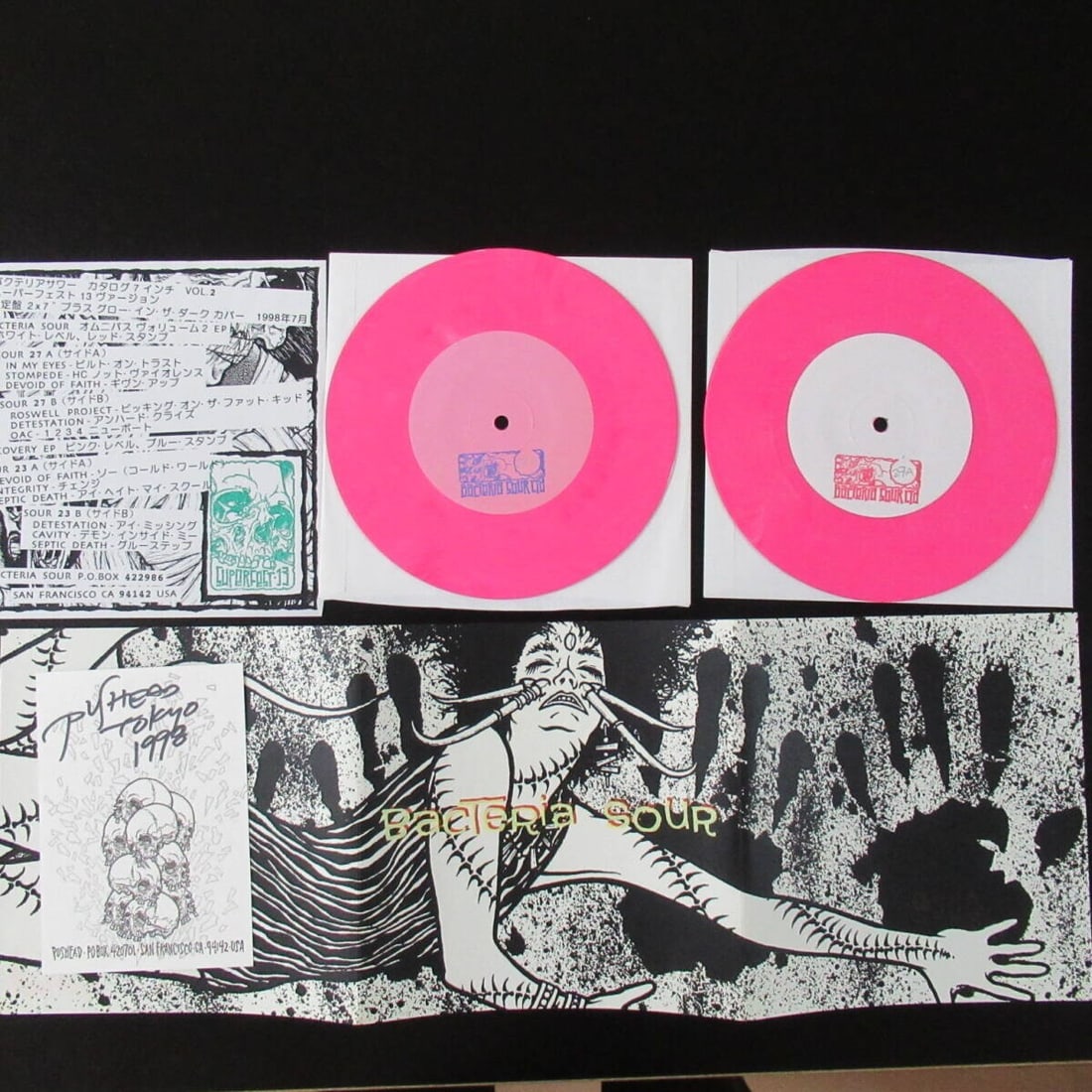vinyl Pushead Bacteria Sour Superfes 98 limited 7 inch color: vinyl Pushead Bacteria Sour Superfes 98 limited 7 inch color Get ready to own a piece of punk rock history with the Pushead Bacteria Sour Superfes 98 limited edition 7-inch color vinyl record. This hi