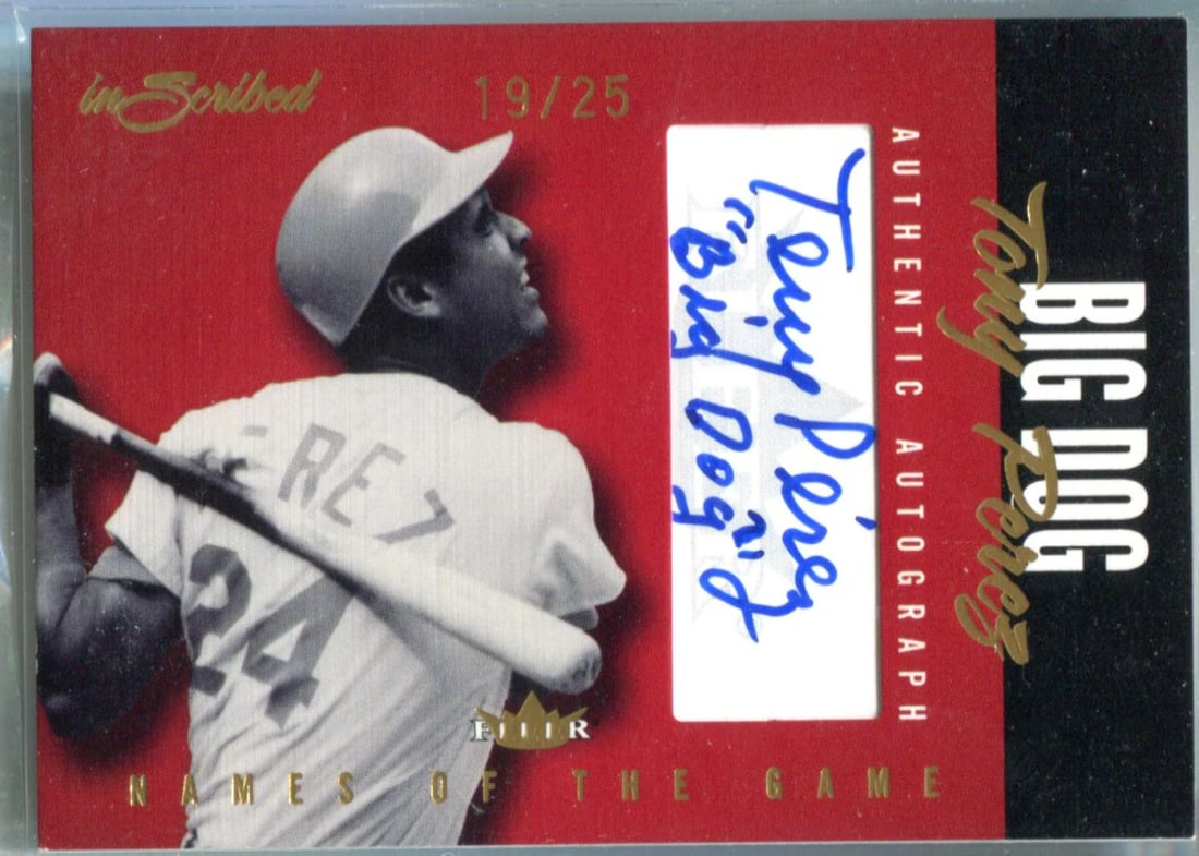 Tony Perez 2004 Fleer Skybox Autographed Card with "Big Dog" Inscription #19/ 25 (1 of 1)