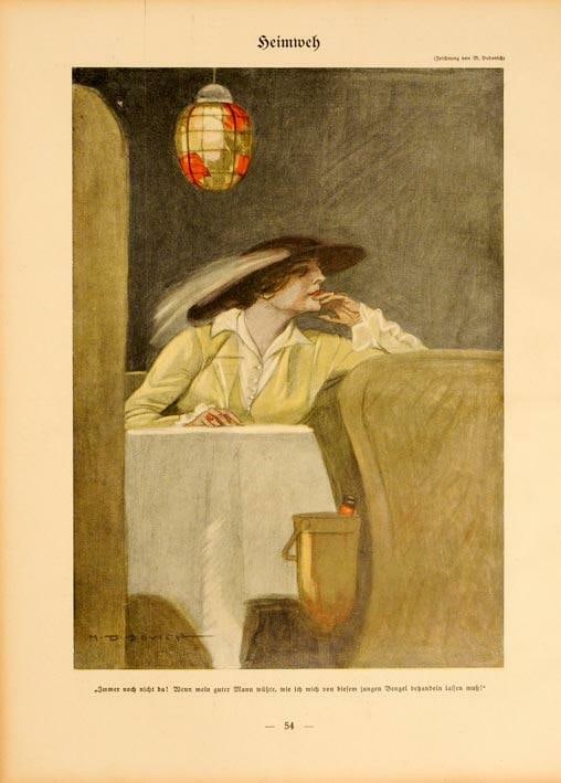 Original Simplicissimus 1913 By Marcello Dudovich Heimweh On Linen: Original Simplicissimus 1913 By Marcello Dudovich Heimweh On Linen Experience the elegance of Art Nouveau with Marcello Dudovich's iconic 1913 Simplicissimus poster, featuring Heimweh on linen. This r