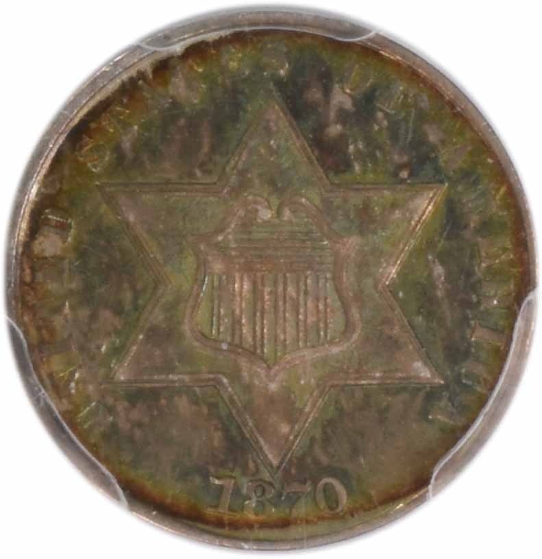 PCGS 1870 Three Cent Silver AU53 - 2