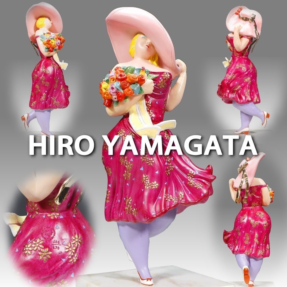 275 Hiro Yamagata Spring Breeze 1988 Bronze Sculpture Signed 18.7 kg Limited: 275 Hiro Yamagata Spring Breeze 1988 Bronze Sculpture Signed 18.7 kg Limited A stunning bronze sculpture by renowned artist Hiro Yamagata, the 275 Spring Breeze is a masterpiece of Parisian-inspired a