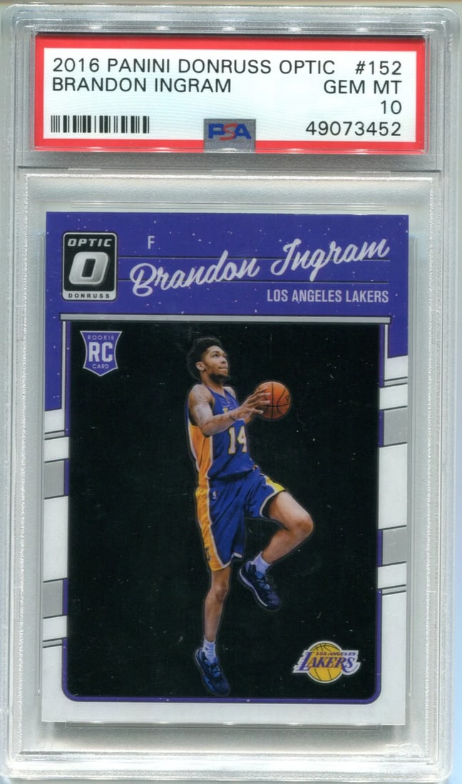 (PSA) Brandon Ingram 2016-17 Panini Donruss Optic Rookie Card: (PSA) Brandon Ingram 2016-17 Panini Donruss Optic Rookie Card Get ready to collect a piece of NBA history with the 2016-17 Panini Donruss Optic Rookie Card of Brandon Ingram, graded by Professional Sp