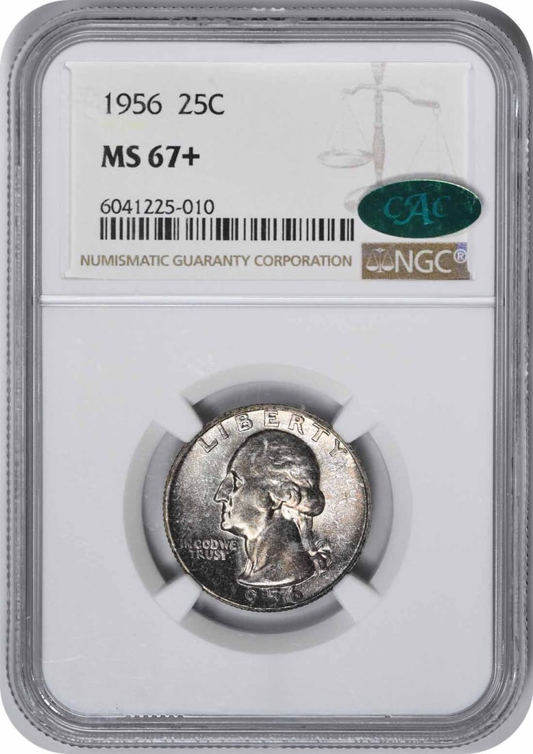 1956 Washington Silver Quarter MS67+ NGC CAC (1 of 3)