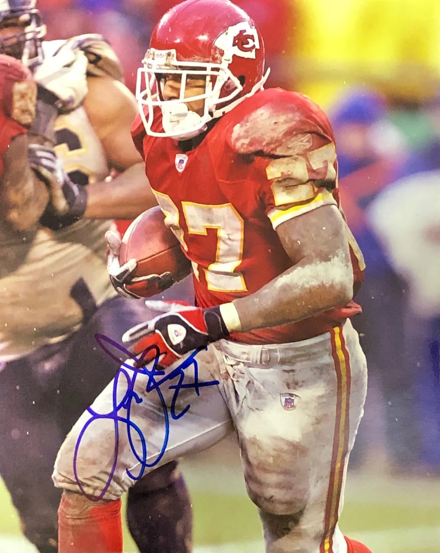Photo Larry Johnson Autographed 8x10: Photo Larry Johnson Autographed 8x10 Get ready to own a piece of NFL history with this authentic 8x10 photo of Larry Johnson, signed in sharpie across the front. Authenticated by and accompanied by a