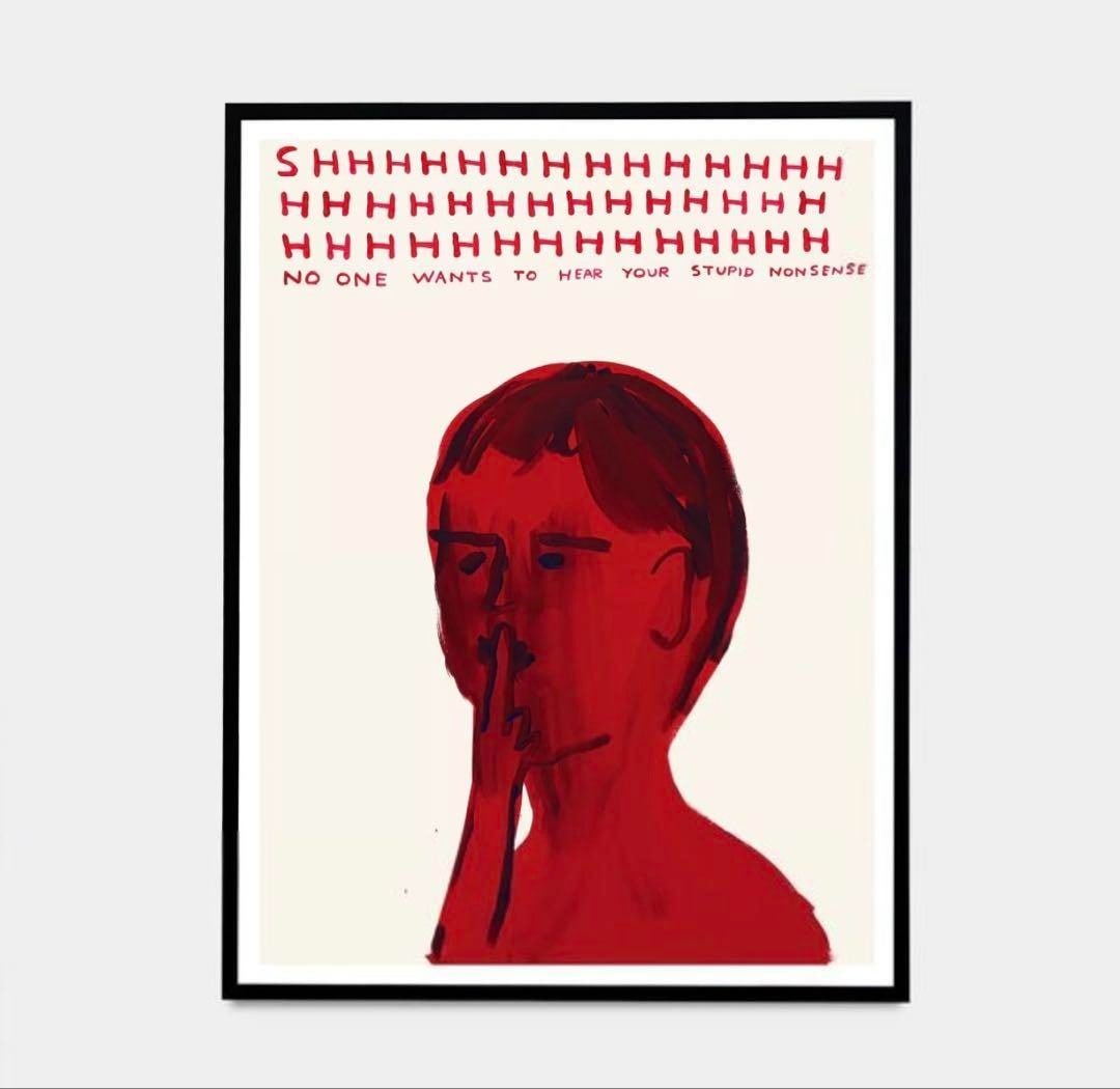 2025 David ShrigleyShhhOff-set lithography Printed poster - 2