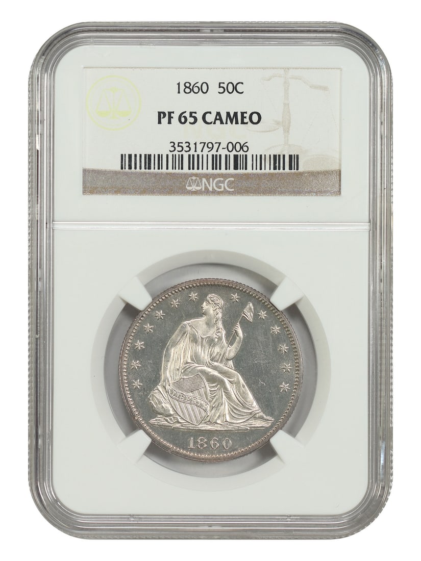 NGC PR65CAM 1860 50C Liberty Seated Half Dollar (1 of 6)