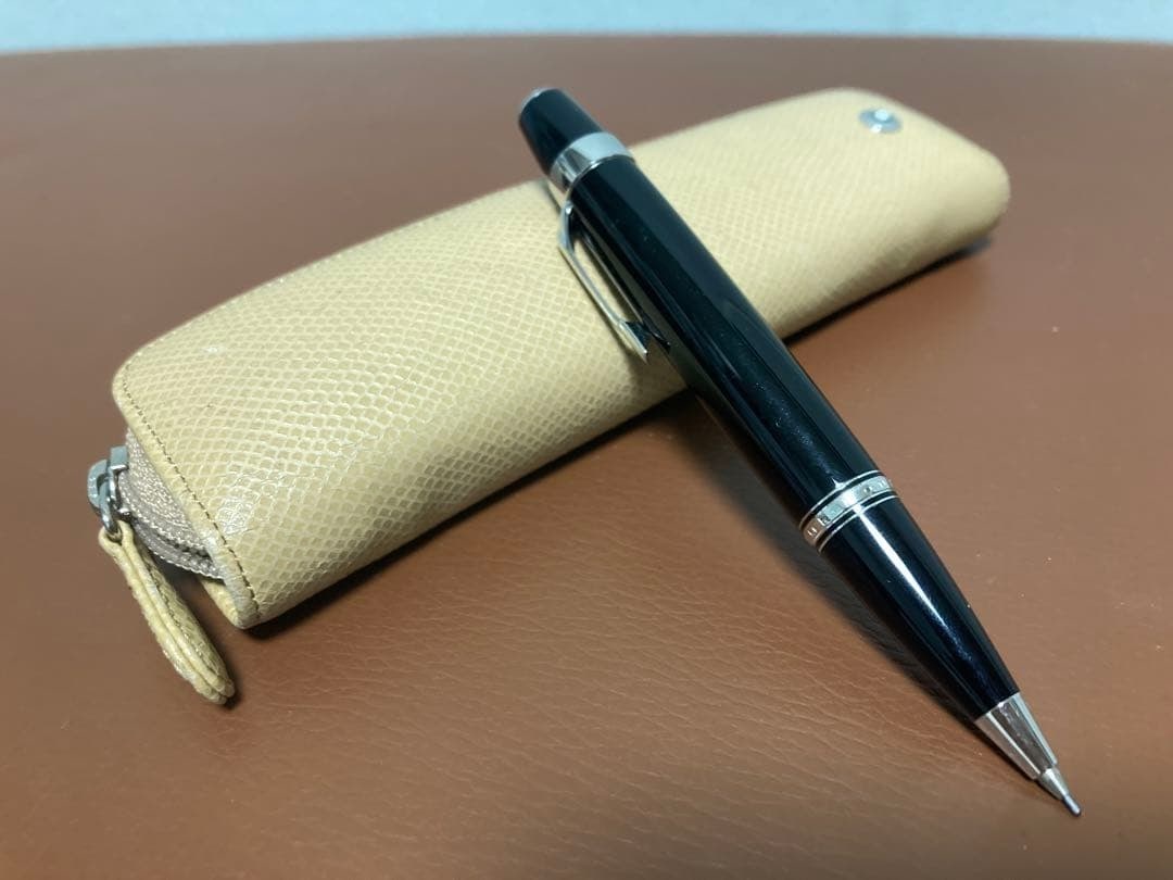 Montblanc Mechanical Pencil - Beige with Lather Case & Collectible Stationery: Montblanc Mechanical Pencil - Beige with Lather Case & Collectible Stationery Elevate your writing experience with the iconic Montblanc Mechanical Pencil, crafted in Japan to exacting standards. The