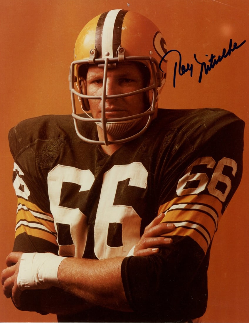 Ray Nitschke HOF Signed 8x10 Photo - Green Bay Packers (PSA/ DNA 186339): Ray Nitschke HOF Signed 8x10 Photo - Green Bay Packers (PSA/ DNA 186339) Meet the legendary Ray Nitschke, one of the most iconic linebackers in NFL history, and own a piece of Green Bay Packers lore w