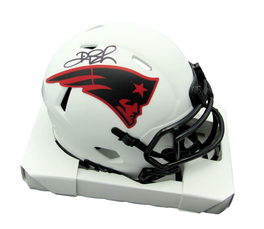 Deion Branch Autographed Patriots Lunar Eclipse Mini Helmet (JSA 159311): Deion Branch Autographed Patriots Lunar Eclipse Mini Helmet (JSA 159311) Get ready to catch a touchdown with the Deion Branch Autographed Patriots Lunar Eclipse Mini Helmet, authenticated by JSA