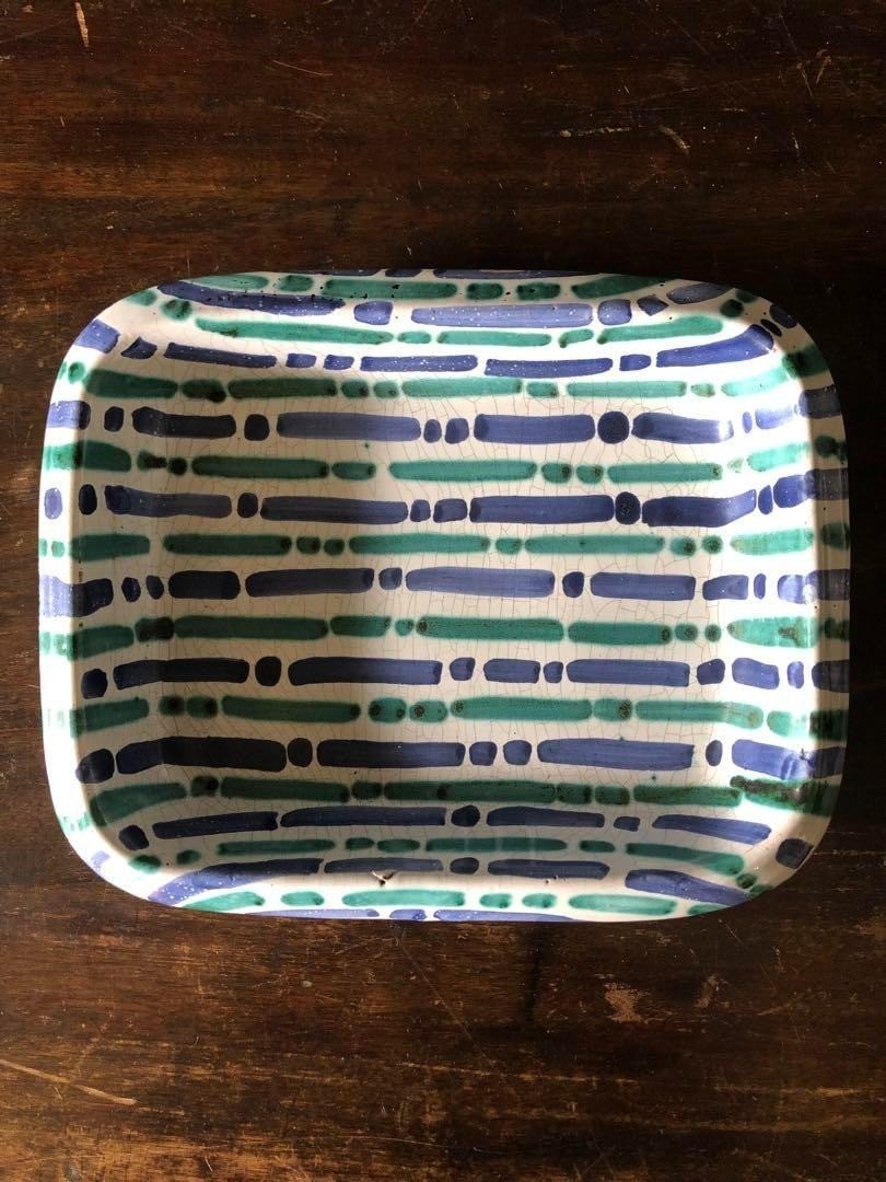 Collectible Robert Picault Green Rectangular Dish France Mid Century Vintage: Collectible Robert Picault Green Rectangular Dish France Mid Century Vintage Add a touch of mid-century modern charm to your table with this stunning Robert Picault green rectangular dish from