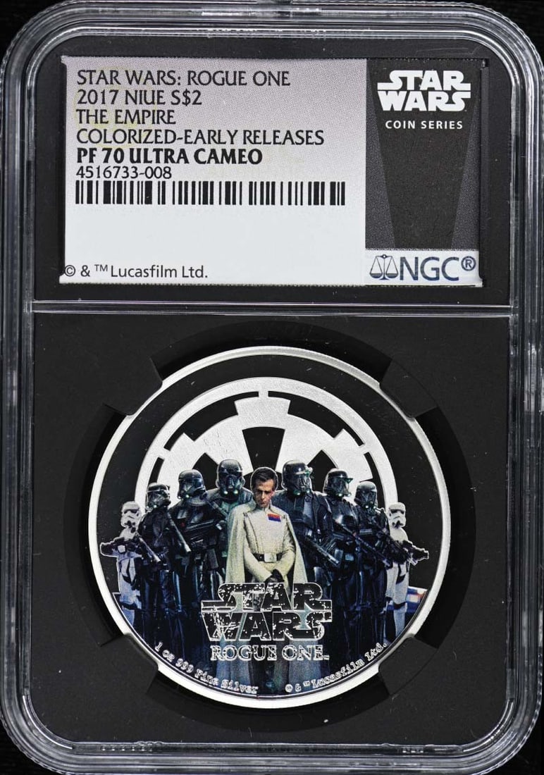 PR70DCAM 2017 NIUE THE EMPIRE COLORIZED-ER S$2 NGC: PR70DCAM 2017 NIUE THE EMPIRE COLORIZED-ER S$2 NGC A stunning example of the Niue Empire Colorized series, this PR70DCAM 2017 coin boasts vibrant colorization and exceptional detail, making it a true