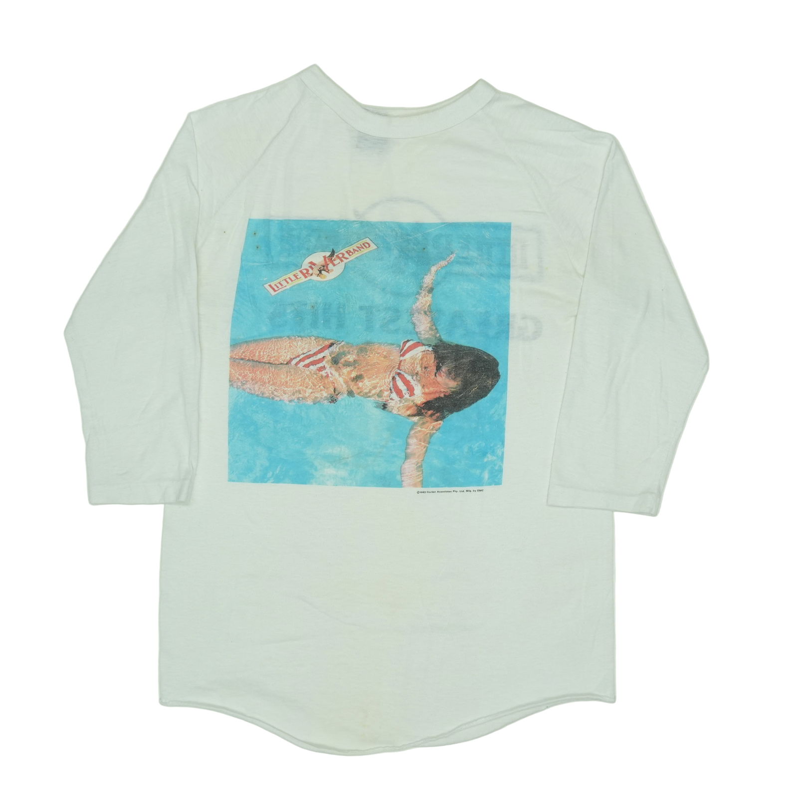 Little River Band Tour Jersey Shirt (1982): Little River Band Tour Jersey Shirt (1982) Get ready to rock out in style with this authentic 1982 Little River Band Tour Jersey Shirt, featuring iconic front and back graphics that will transport you