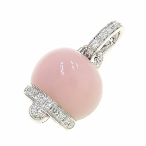 Chantecler Pink Opal Diamond 18k White Gold Campanelle Bell Pendant: Chantecler Pink Opal Diamond 18k White Gold Campanelle Bell Pendant Elevate your style with the stunning Chantecler Pink Opal Diamond 18k White Gold Campanelle Bell Pendant, showcasing a natural pink