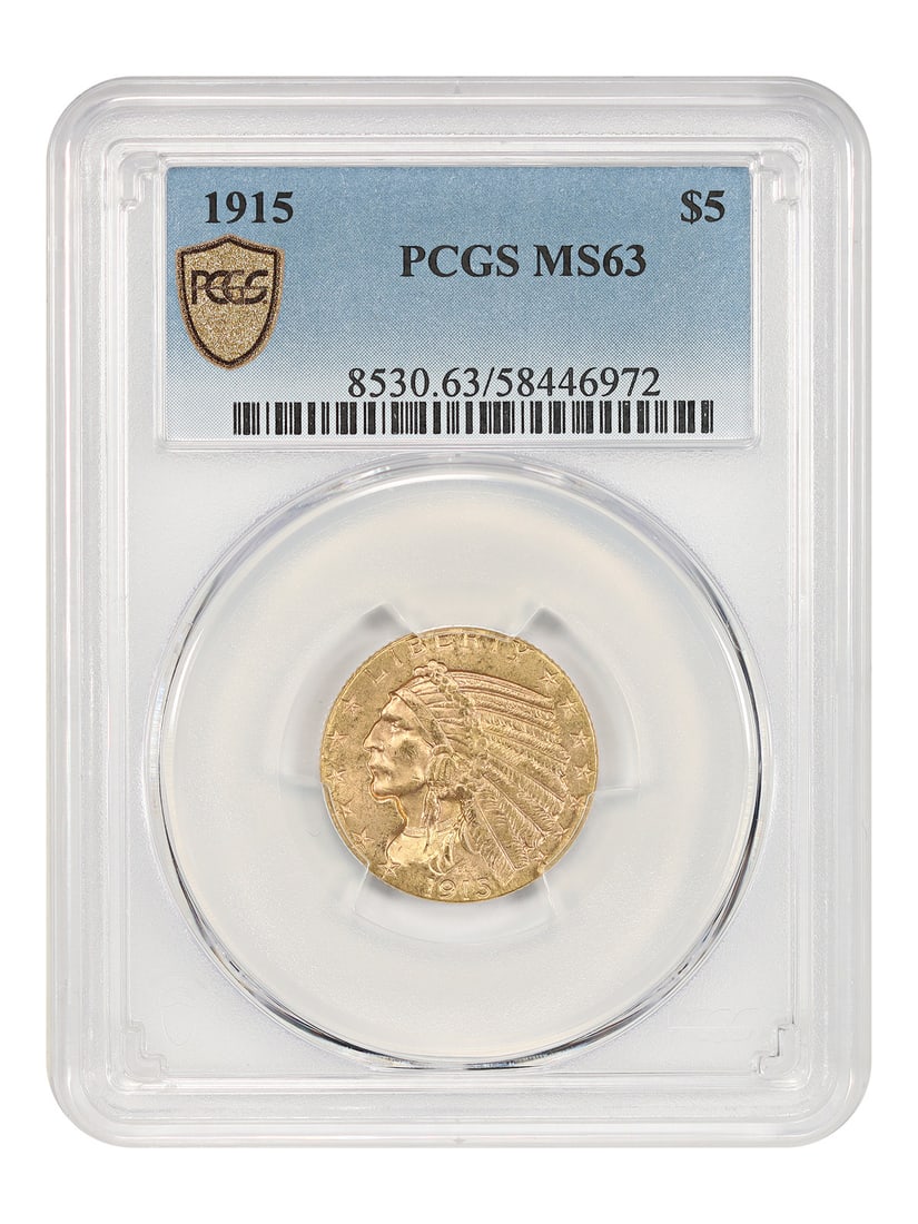 1915 $5 PCGS MS63 - Indian Gold Half Eagle (1 of 5)