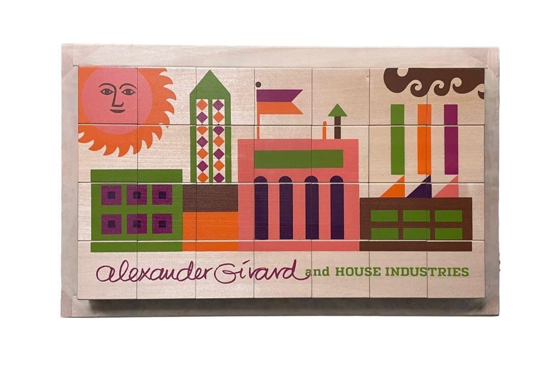 Industries Alexander Girard Toys Alphabet Wood Blocks House: Industries Alexander Girard Toys Alphabet Wood Blocks House A beautifully crafted wooden alphabet set, perfect for little hands to explore and learn, is paired with a charming wooden house that