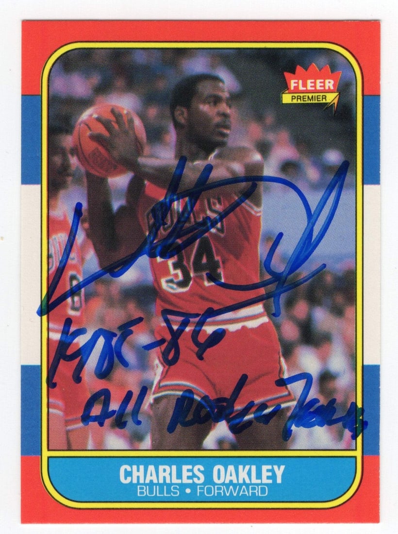 Charles Oakley 1986 Fleer #81 Autographed All Rookie Card: Charles Oakley 1986 Fleer #81 Autographed All Rookie Card Get ready to relive the magic of Charles Oakley's rookie season with this authentic 1986 Fleer #81 autographed card. Featuring Oakley's